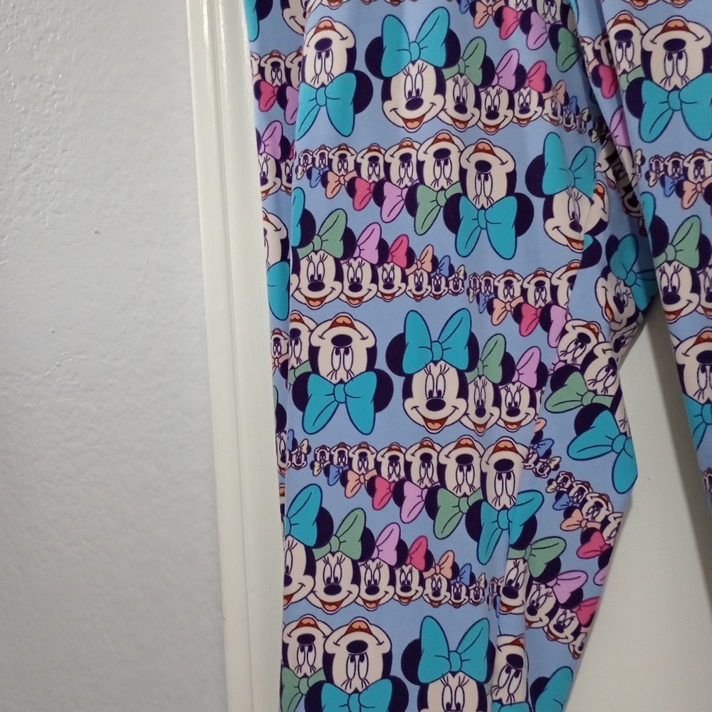 Disney Womens Minnie Mouse Leggings - Blue and Pink - Picture 3 of 5